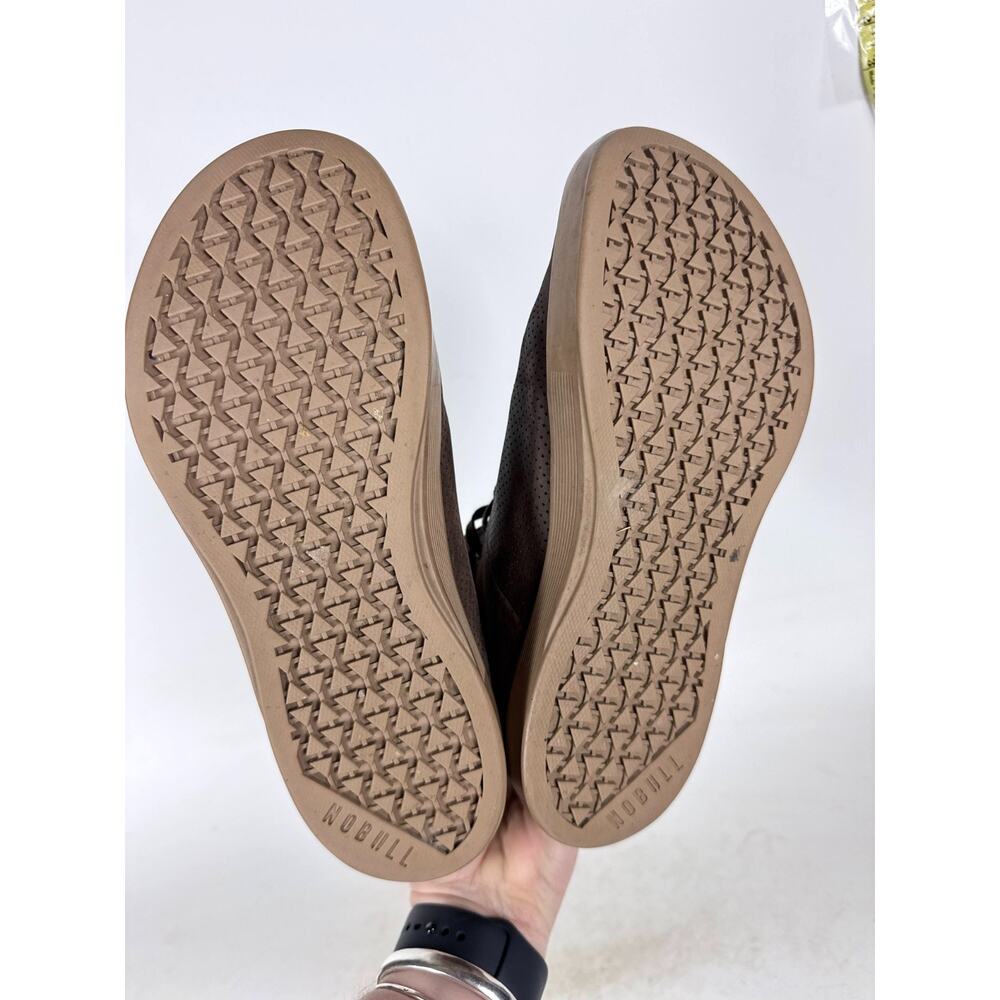 Nobull Perforated Leather High-Top Trainers Sneakers Women's 8 Brown Lace-Up - Picture 8 of 10